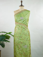 Tussar A dreamy blend of light and dark pastel gradients, this saree radiates soft elegance. Delicate, simple embroidery graces the body and blouse, while the pallu steals the spotlight with rich, heavy katha work—perfect for graceful festive and occasion wear. Srikari - Manoranjitham Weaves - Handloom Store