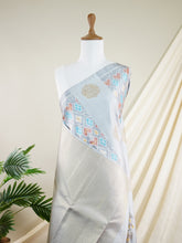 Kanchipuram Silk Grey 100% Pure Silk - Manoranjitham Weaves - Handloom Store