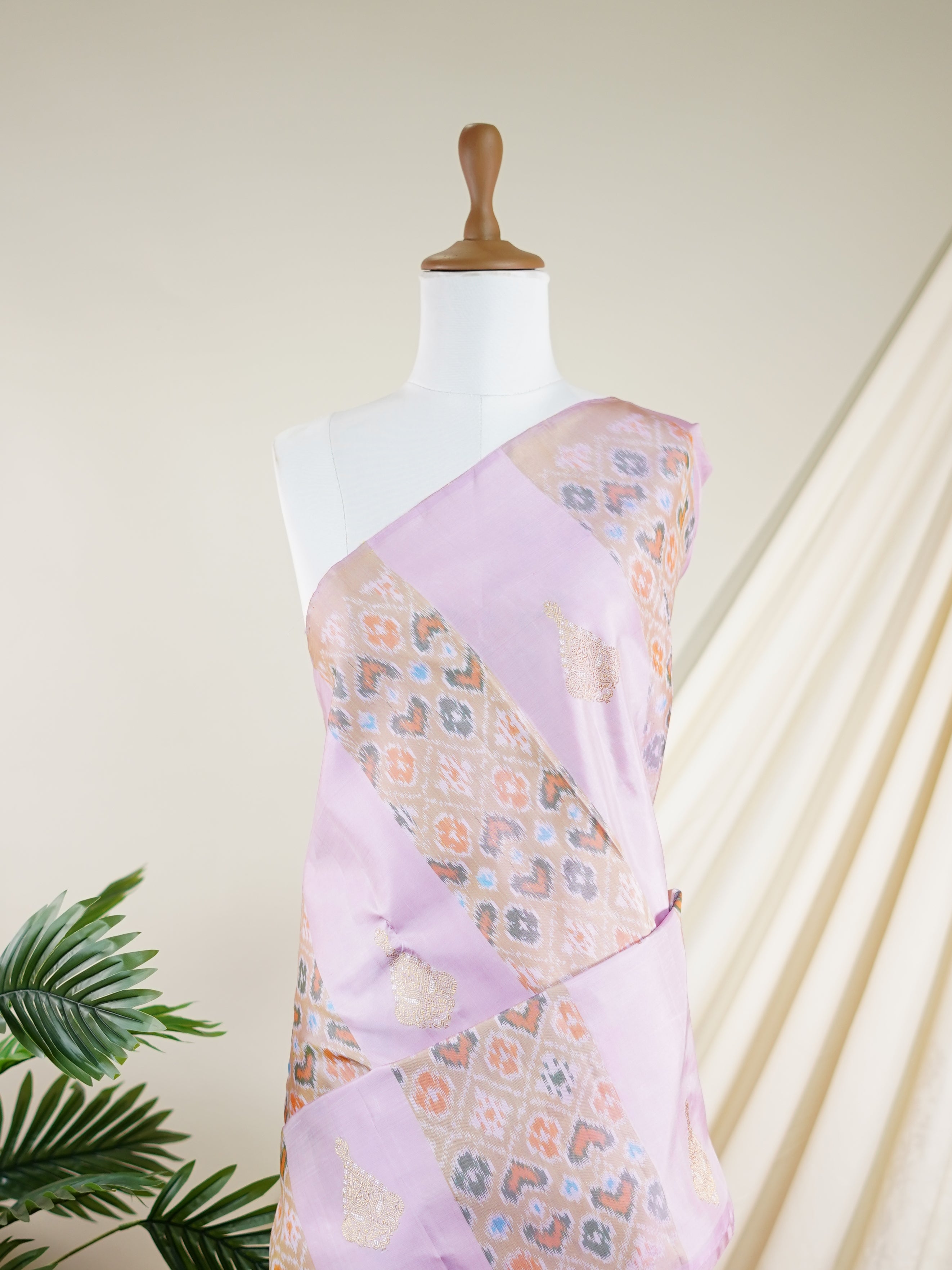 Kanchipuram Silk Lavander 100% Pure Silk - Manoranjitham Weaves - Handloom Store