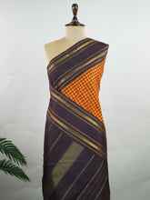 Kanchipuram Silk A lively mix of multi-colours balanced with earthy snuff brown borders in classic kattan checks. Woven in pure silk with rich zari, it’s a drape that blends vibrance with grounded elegance. Ideal for day-long functions and festive gatherings.
#KattanChecks #MultiColourSaree #PureSilkWeaves #TraditionalSilk #Manoranjitham Lalitha - Manoranjitham Weaves - Handloom Store