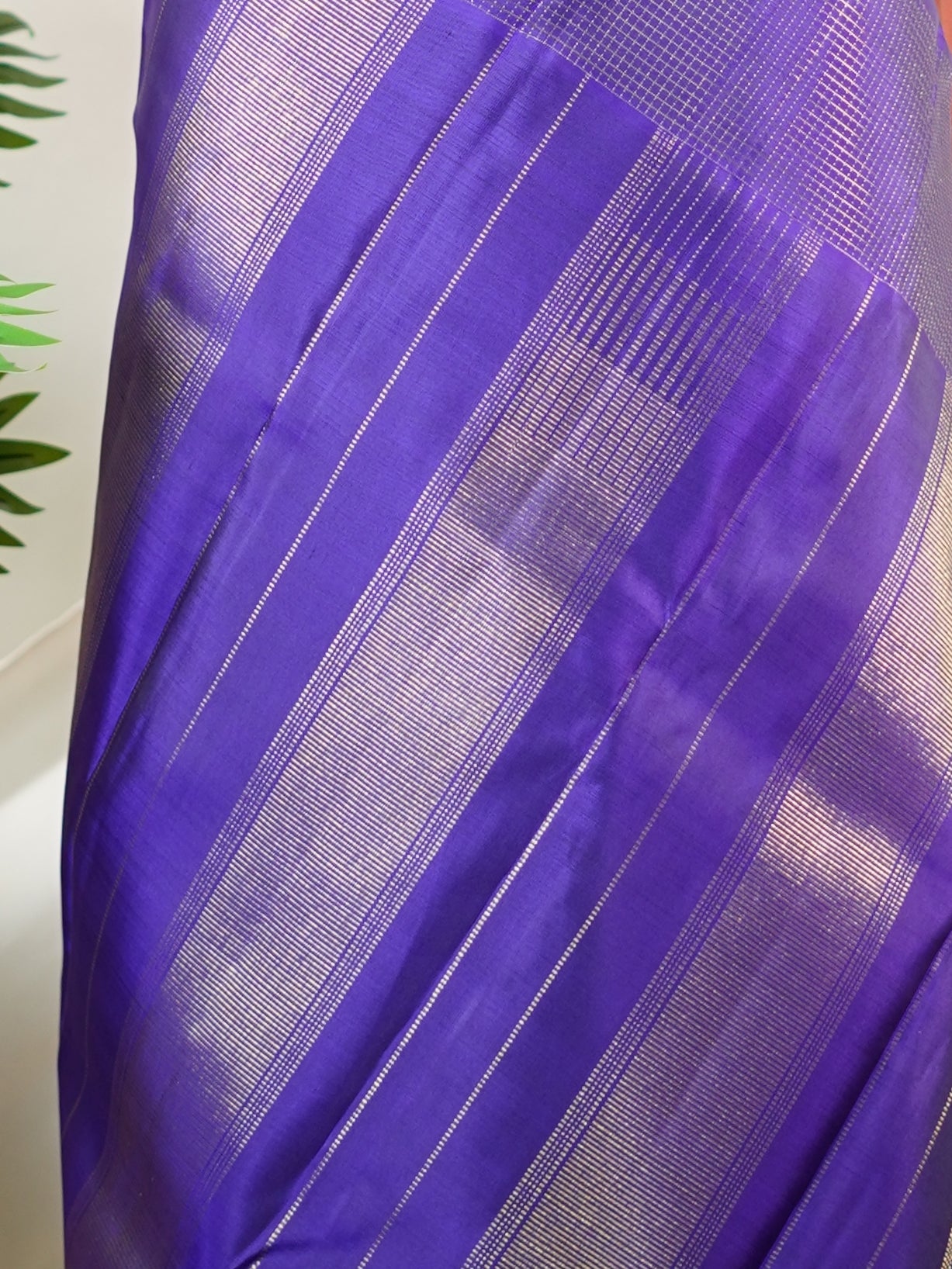 Kanchipuram Silk Brown 100% Pure Silk - Manoranjitham Weaves - Handloom Store