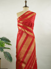 Charvitha – Red Pure Kanjivaram Silk Saree | Veldhari Weave