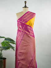 Mokshitha – Bright Yellow Pure Kanjivaram Silk Saree | Pure Zari