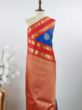 Shivashakti – Blue Pure Kanjivaram Silk Saree | Handloom | Pure Zari