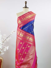 Karunamayi – Blue Pure Kanjivaram Silk Saree | Veldhari Weave