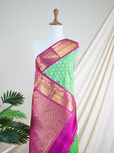 Kanchipuram Silk Green 100% Pure Silk - Manoranjitham Weaves - Handloom Store