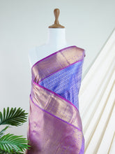 Kanchipuram Silk Royal Blue 100% Pure Silk - Manoranjitham Weaves - Handloom Store