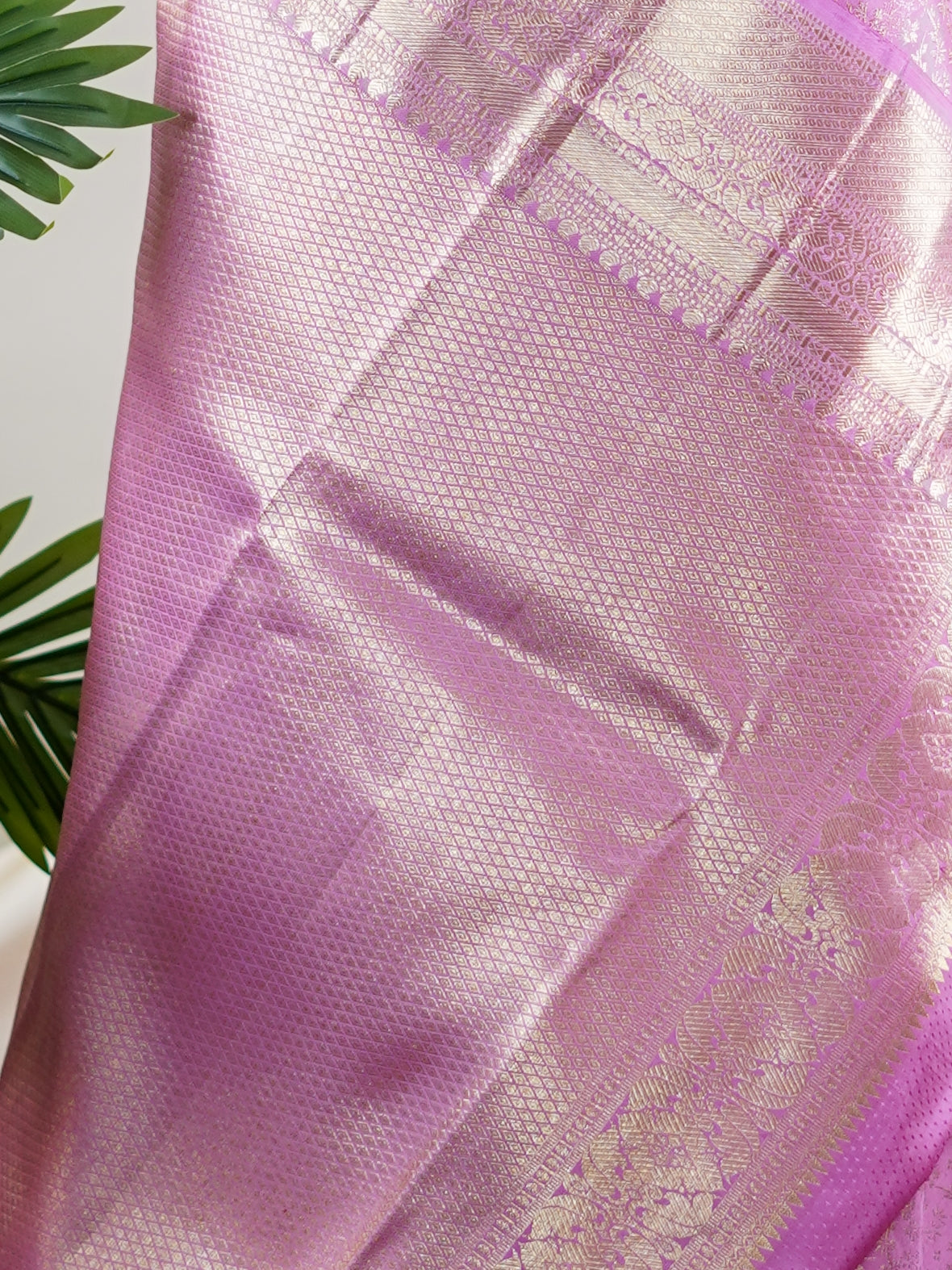 Kanchipuram Silk Pink 100% Pure Silk - Manoranjitham Weaves - Handloom Store