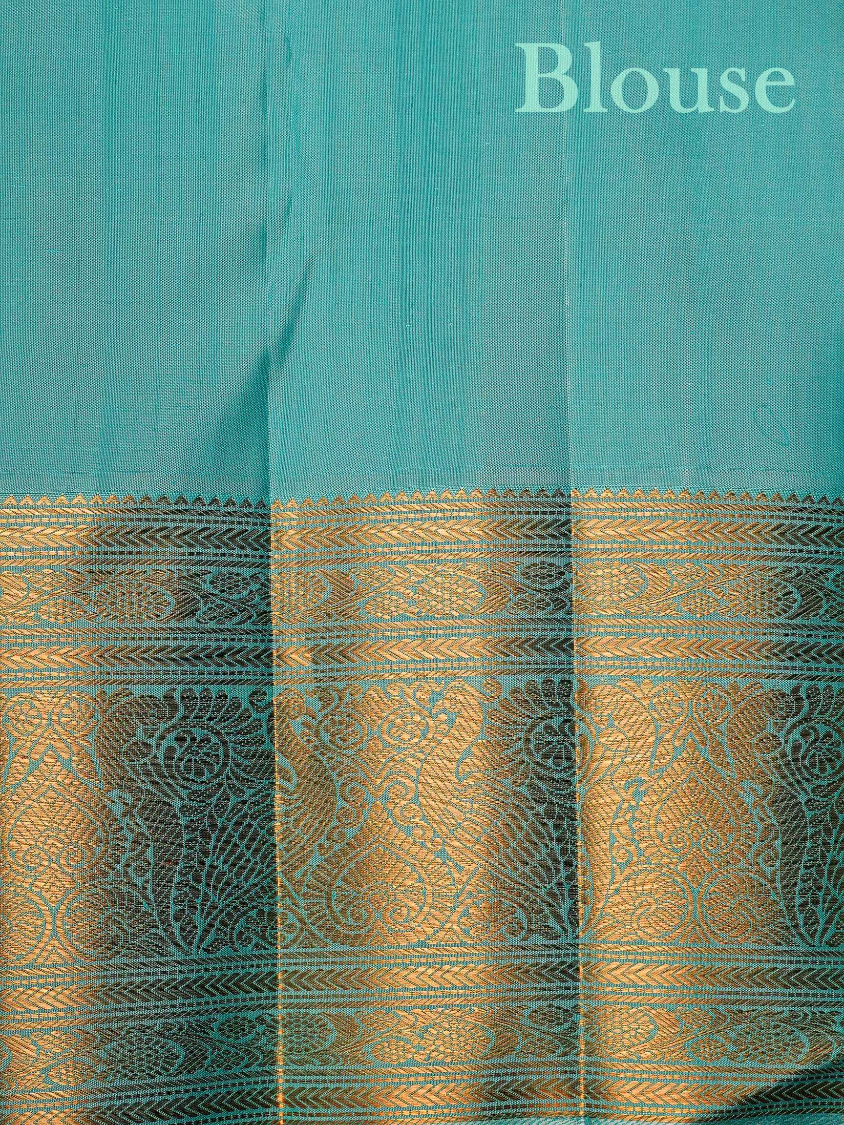 Kanchipuram Silk Cream 100% Pure Silk - Manoranjitham Weaves - Handloom Store