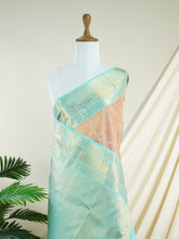 Kanchipuram Silk Peach 100% Pure Silk - Manoranjitham Weaves - Handloom Store
