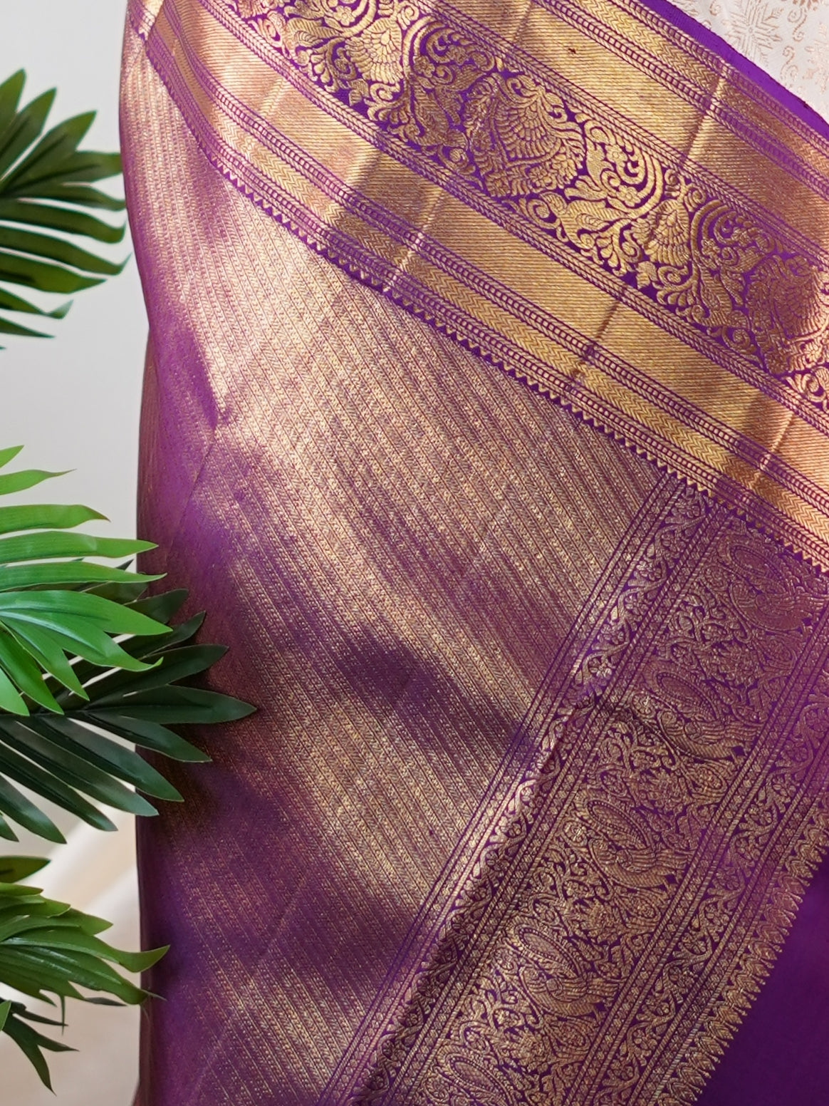 Kanchipuram Silk Pastal Peach 100% Pure Silk - Manoranjitham Weaves - Handloom Store