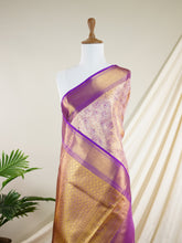 Kanchipuram Silk Hot Coral Pink 100% Pure Silk - Manoranjitham Weaves - Handloom Store