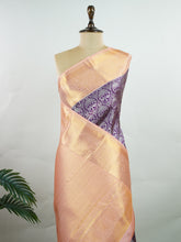 Kanchipuram Silk A rich dark magenta silk saree with peach borders, adorned with delicate silver zari buttas that glisten across the weave. The vibrant contrast exudes grace and tradition. Handwoven in Kanchipuram with 100% pure silk, it's perfect for weddings and festive celebrations. A timeless drape for treasured moments. #ManoranjithamSilks #KanjivaramHandloom #PureSilkSaree #BridalElegance #TimelessTradition Kuntalavarali - Manoranjitham Weaves - Handloom Store