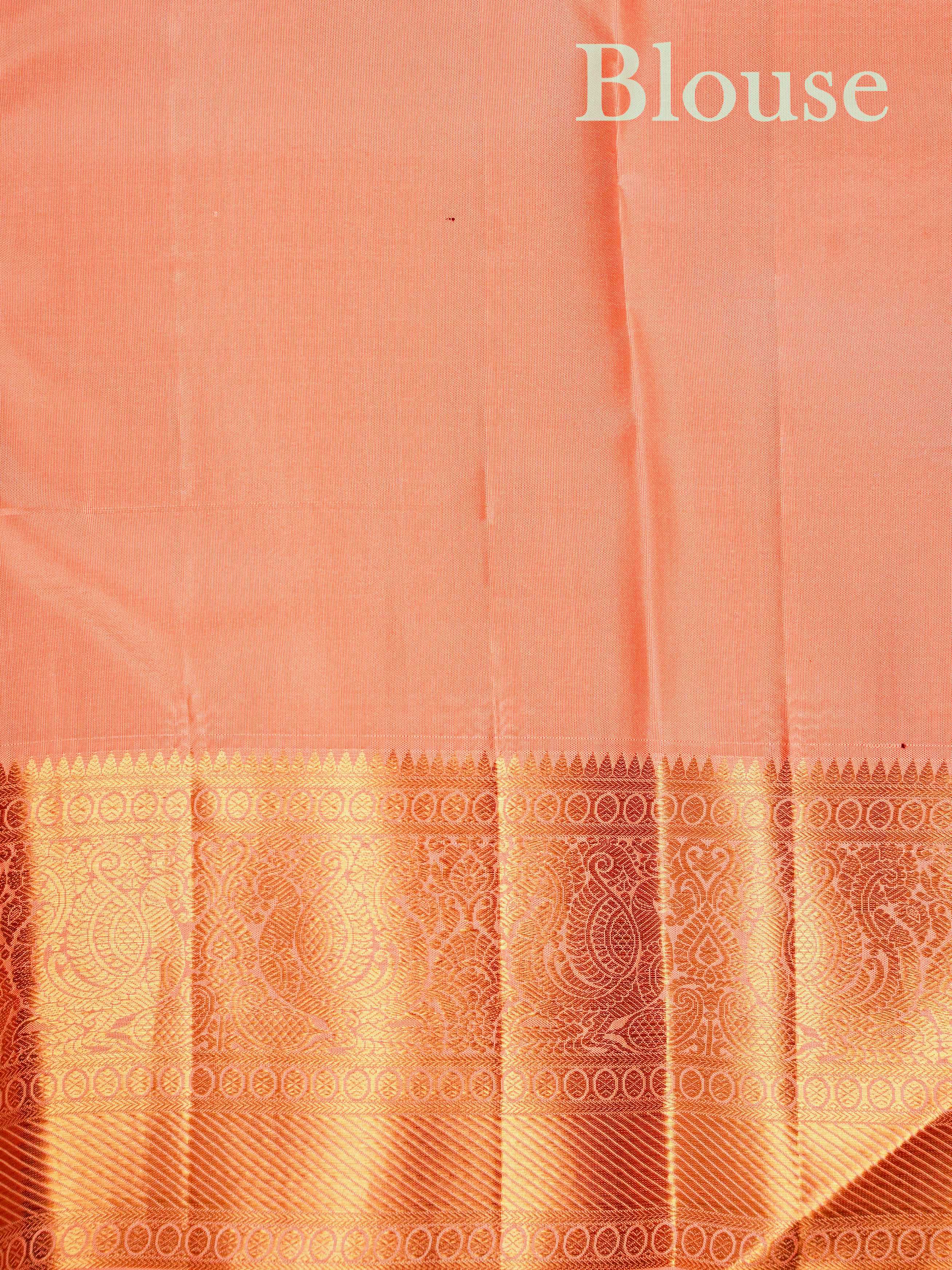 Kanchipuram Silk Dark Magenta 100% Pure Silk - Manoranjitham Weaves - Handloom Store