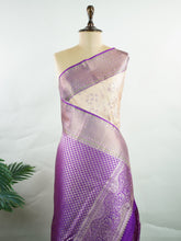 Kanchipuram Silk A soft peach silk saree with vibrant magenta borders, adorned with gold and silver zari buttas that shimmer delicately. The graceful contrast blends elegance with timeless tradition. Handwoven in Kanchipuram with 100% pure silk, it's perfect for weddings and festive celebrations. A drape that carries beauty across generations. #ManoranjithamSilks #KanjivaramHandloom #PureSilkSaree #BridalElegance #TimelessTradition Hamsanadama - Manoranjitham Weaves - Handloom Store