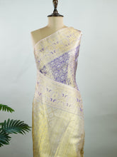 Kanchipuram Silk A delicate lavender silk saree with soft baby pink borders, adorned with gold and silver zari buttas that shimmer gently. The pastel hues evoke grace and timeless beauty. Handwoven in Kanchipuram with 100% pure silk, it's perfect for weddings and special celebrations. A drape that blends tradition with elegance. #ManoranjithamSilks #KanjivaramHandloom #PureSilkSaree #BridalElegance #TimelessTradition Jayantashri - Manoranjitham Weaves - Handloom Store