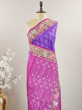 Tripura Sundari – Handwork Embroidered Silk Saree | Ikkat Border