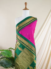 Narayanpet Pink 100% Pure Silk - Manoranjitham Weaves - Handloom Store