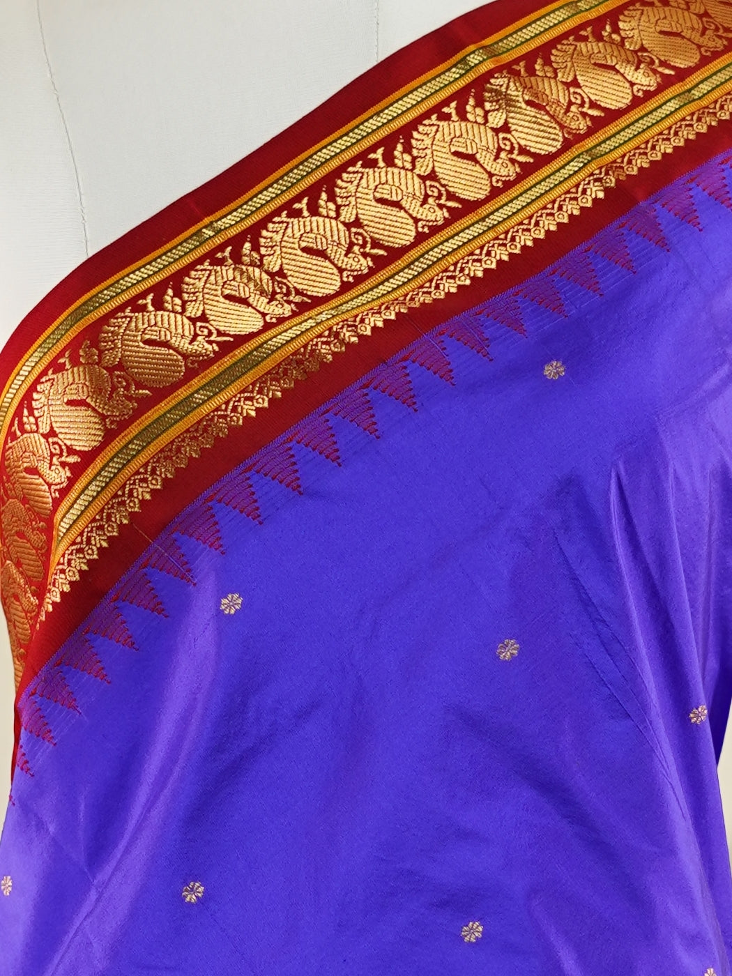 Narayanpet Purple 100% Pure Silk - Manoranjitham Weaves - Handloom Store