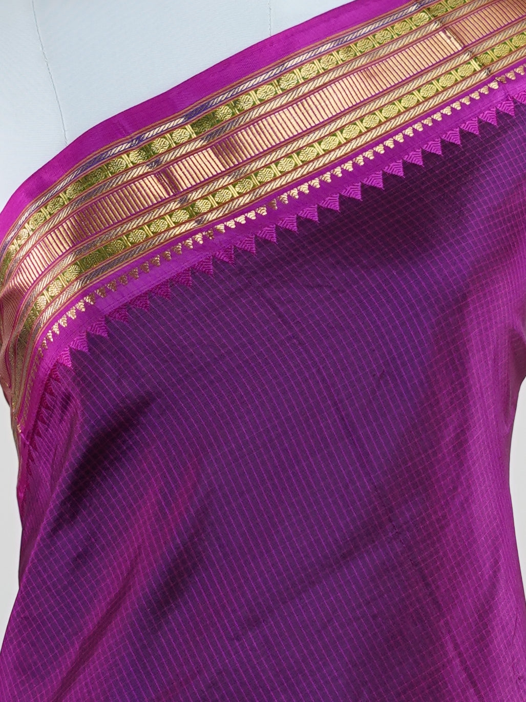 Narayanpet Purple 100% Pure Silk - Manoranjitham Weaves - Handloom Store