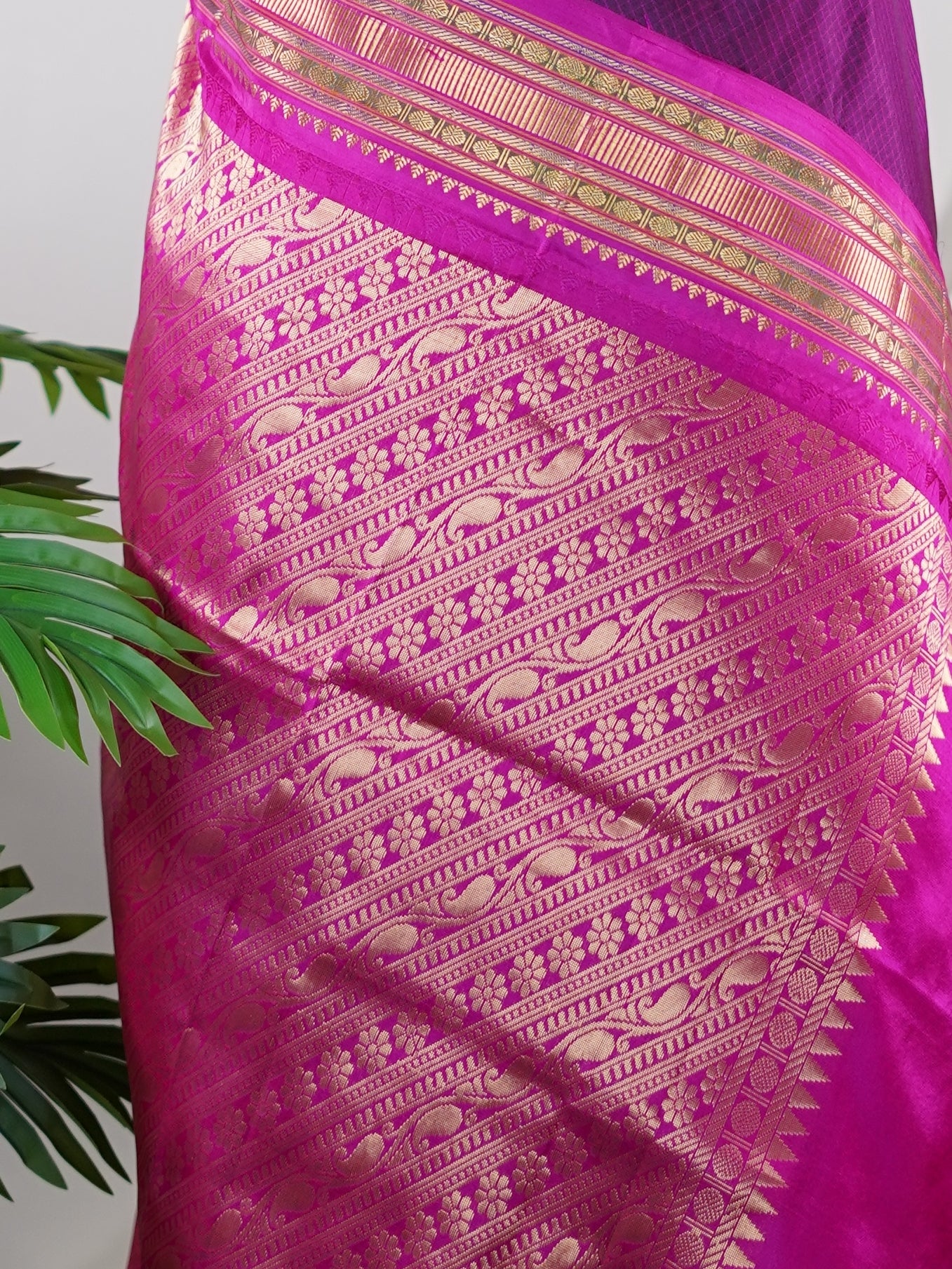 Narayanpet Purple 100% Pure Silk - Manoranjitham Weaves - Handloom Store