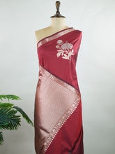 Katan Lightweight katan silk saree with woven motifs. Easy to drape and comfortable for all-day wear. Ruhika - Manoranjitham Weaves - Handloom Store