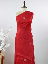 Praseeda – Maroon Organza Saree | Mukesh Work
