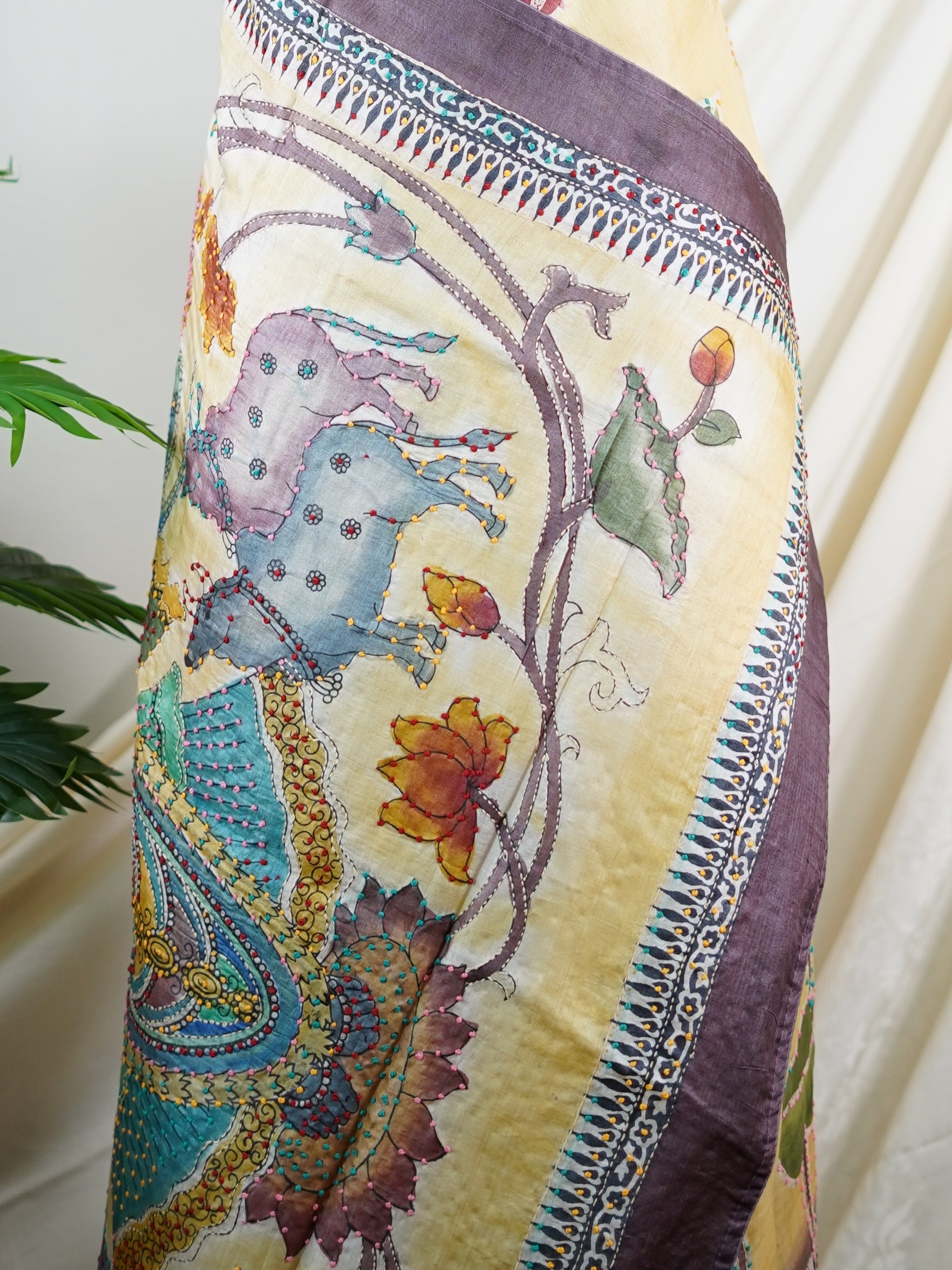 Tussar 100% Pure Tussar - Manoranjitham Weaves - Handloom Store