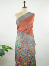 Tussar Tussar Zari Checks Haripriya - Manoranjitham Weaves - Handloom Store