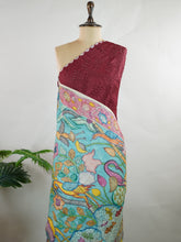 Tussar Bandej with Pen Kalamkari Padmaraga - Manoranjitham Weaves - Handloom Store