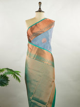 Kanchipuram Silk Grey Kanchipuram Pure Silk Mukhari - Manoranjitham Weaves - Handloom Store