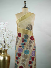 Neelapathake – Pure Mysore Silk Saree | Pen Kalamkari