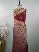 Madhulekha – Maroon Pure Mysore Silk Saree | Gandaberunda Motifs