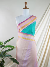 Gadwal Silk Blue 100% Pure Silk - Manoranjitham Weaves - Handloom Store