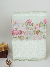 Organza Light Green 100% Pure Organza Silk - Manoranjitham Weaves - Handloom Store