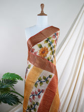 Tussars Beige 100% Pure Tussar - Manoranjitham Weaves - Handloom Store