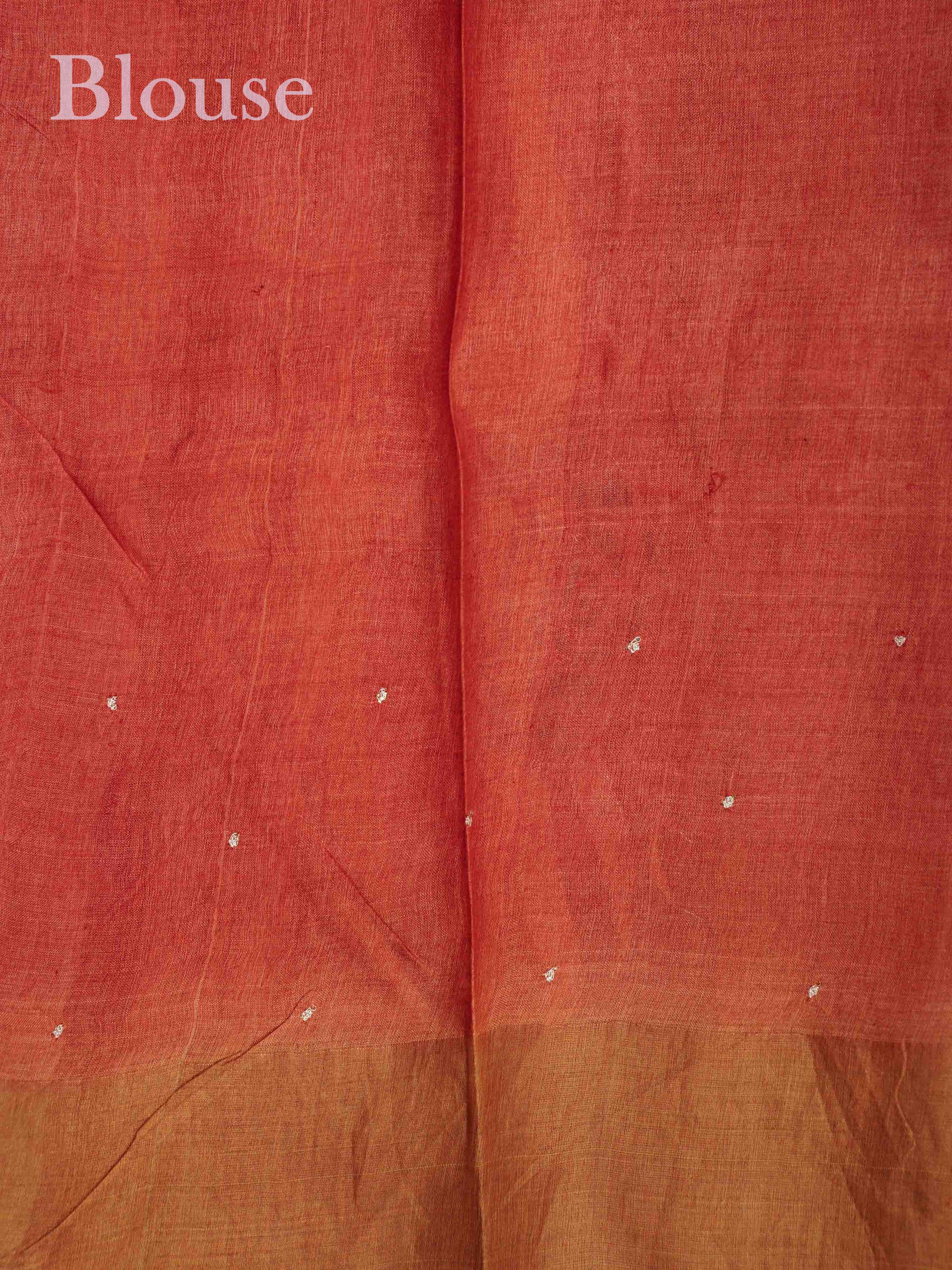 Tussars Peach 100% Pure Tussar - Manoranjitham Weaves - Handloom Store