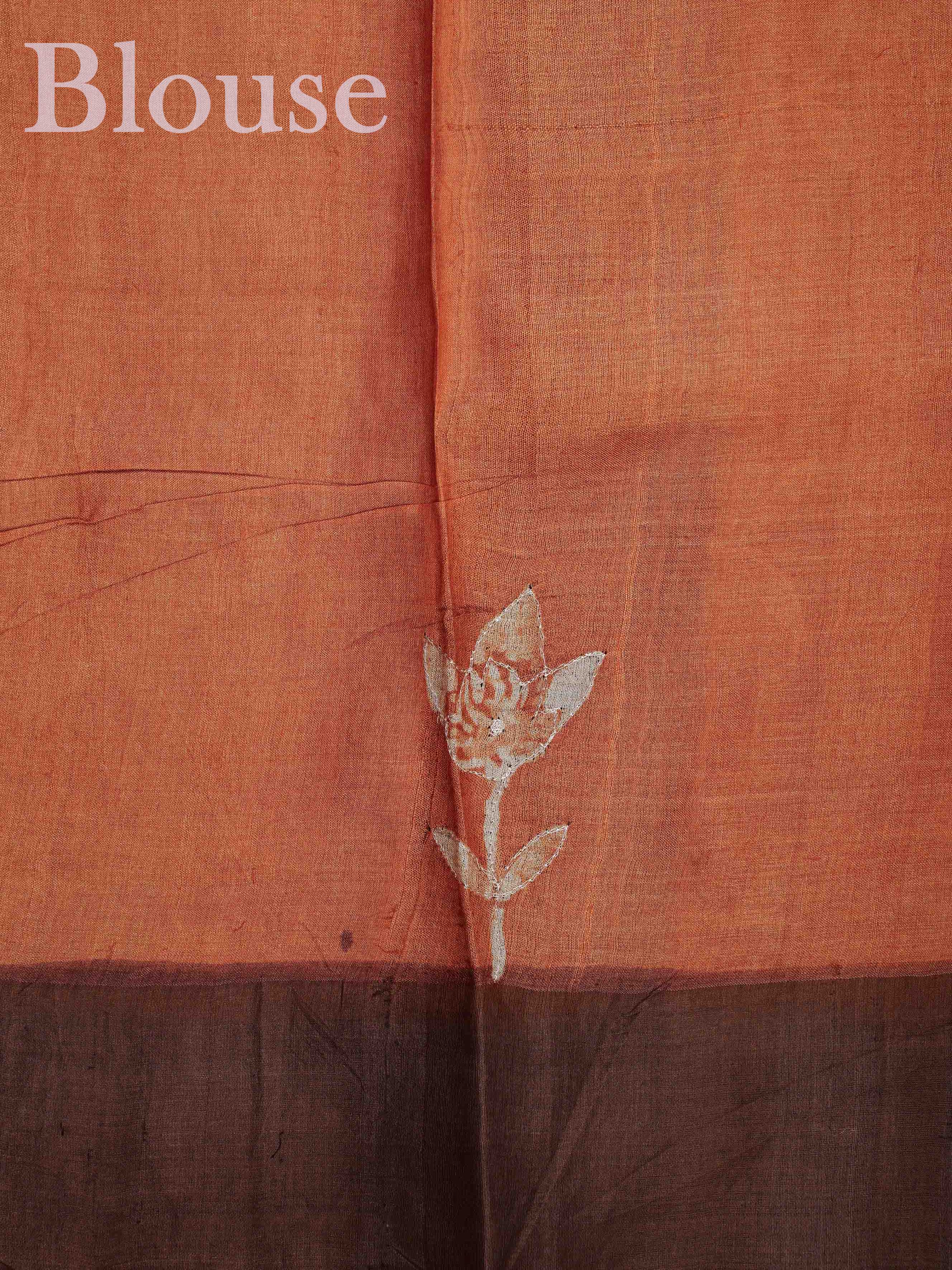 Tussars Light Orange 100% Pure Tussar - Manoranjitham Weaves - Handloom Store