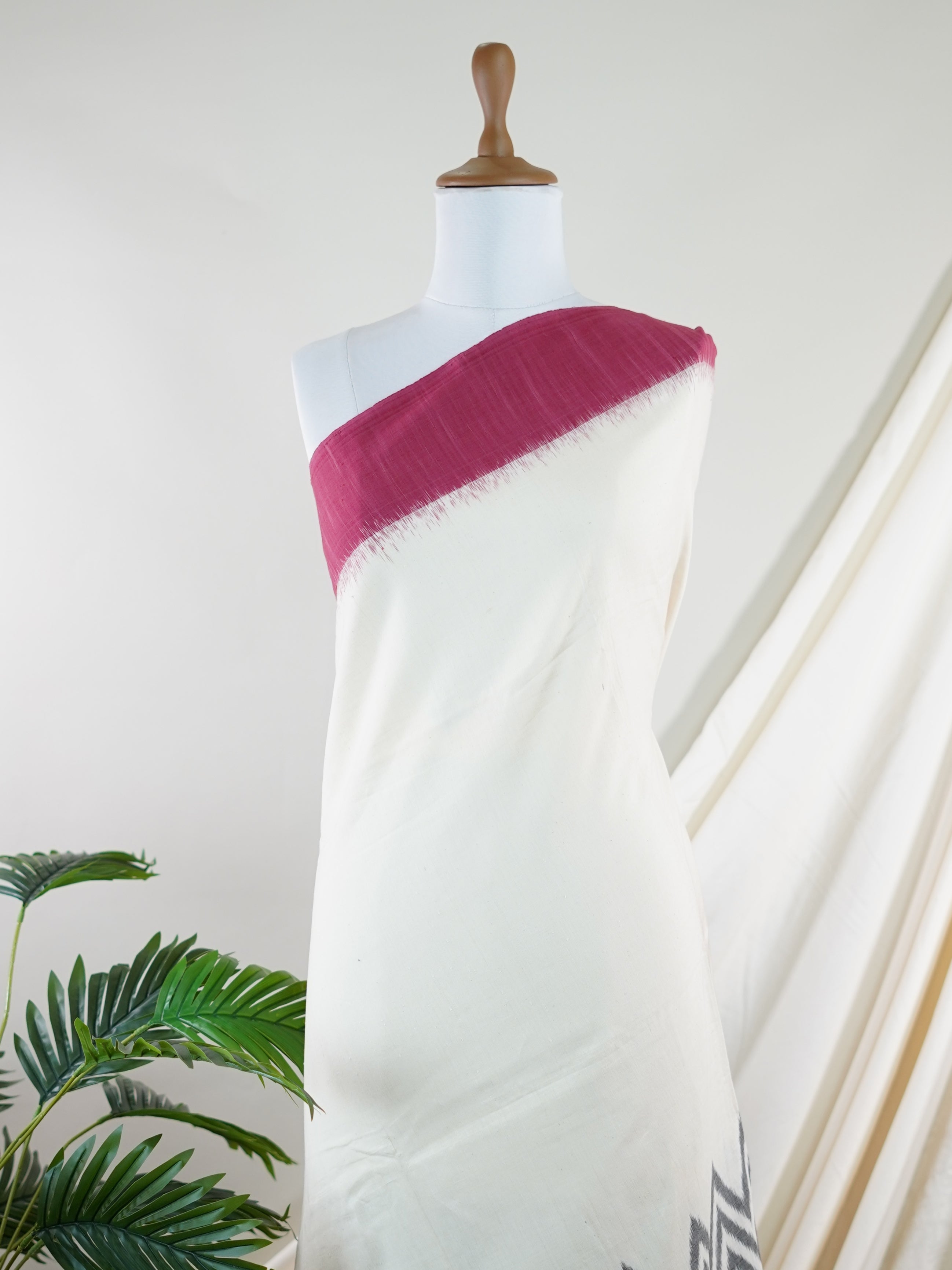 Handspun Cotton Cream 100% Pure Cotton - Manoranjitham Weaves - Handloom Store