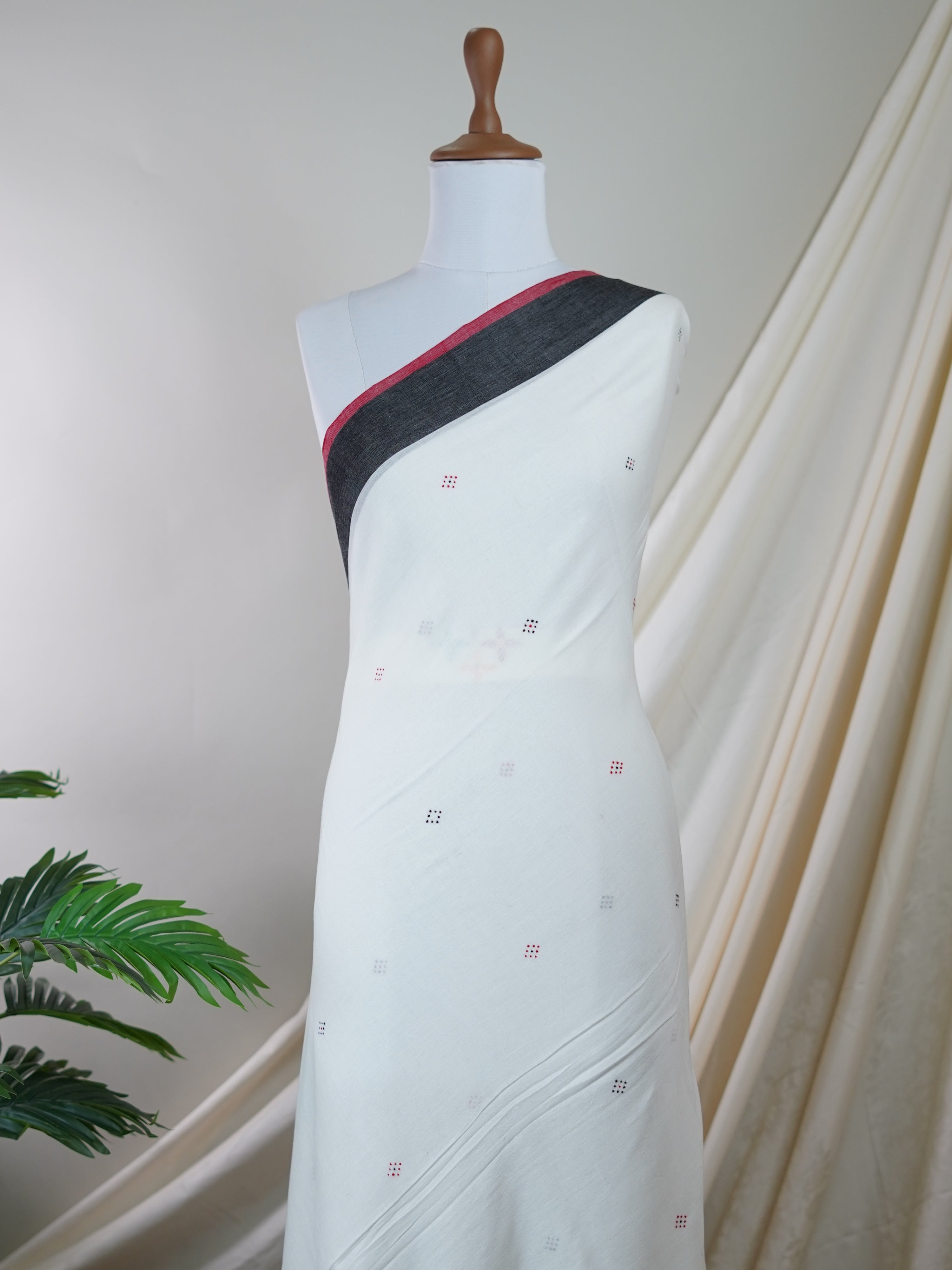 Handspun Cotton White 100% Pure Cotton - Manoranjitham Weaves - Handloom Store