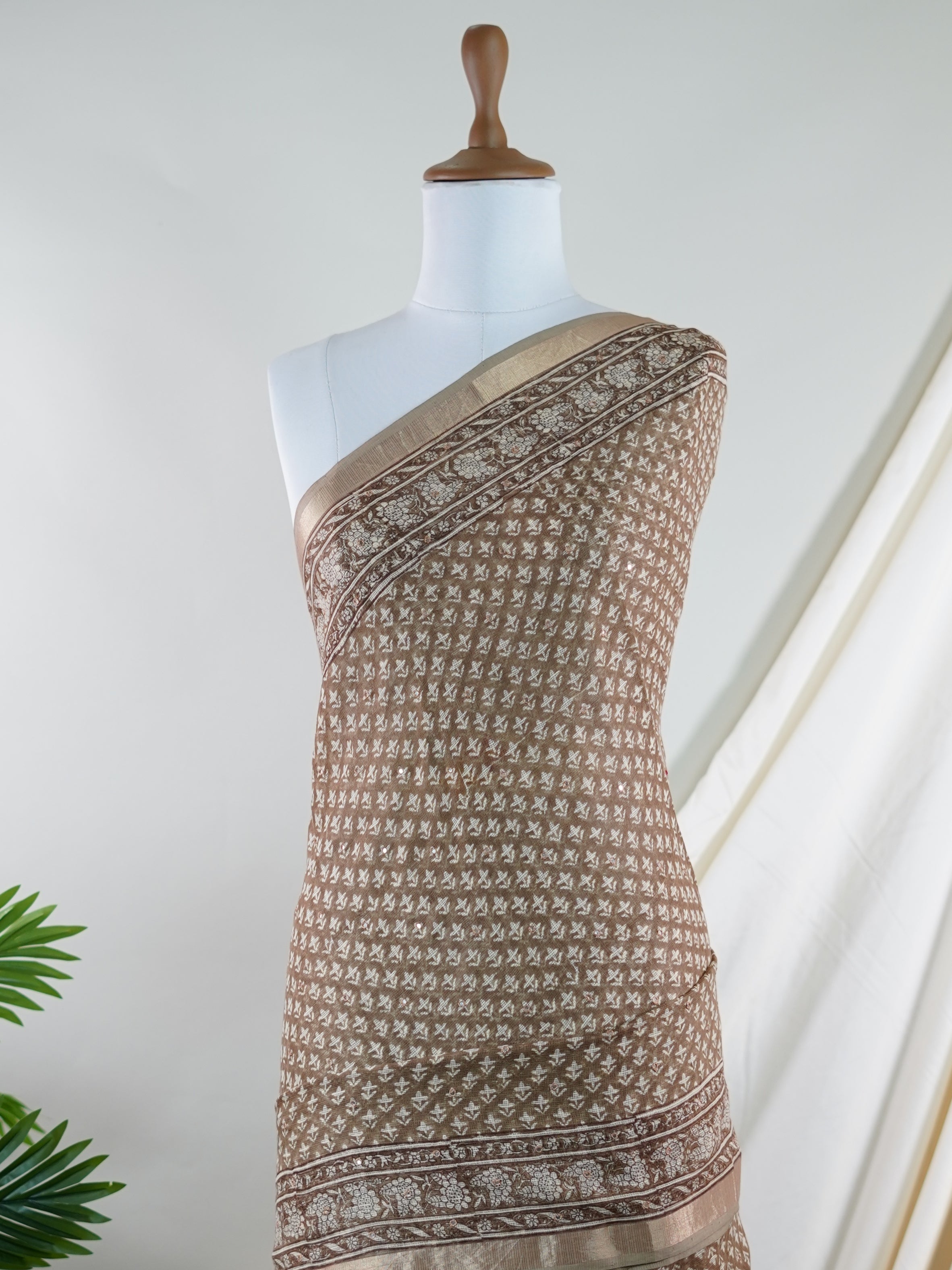 Kota Brown Kota - Manoranjitham Weaves - Handloom Store