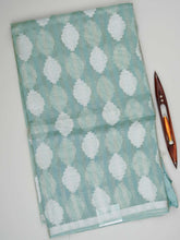 tissue Teal Green 100% Pure Tissue - Manoranjitham Weaves - Handloom Store