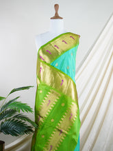Venkatagiri Silk Green 100% Pure Silk - Manoranjitham Weaves - Handloom Store
