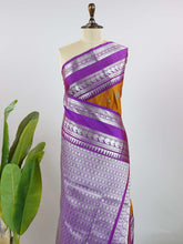 Hindola - Brown Venkatagiri Pure Silk Saree