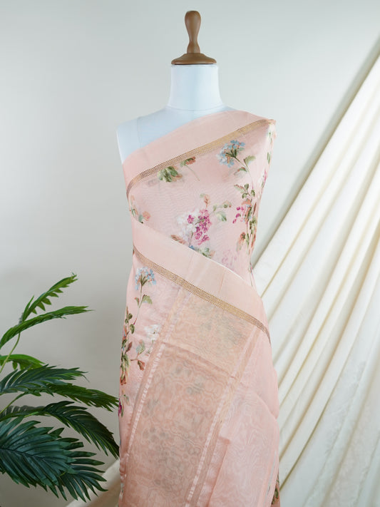 Cotton Orange Silk Cotton - Manoranjitham Weaves - Handloom Store