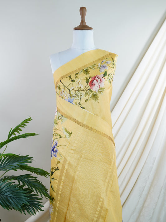 Cotton Yellow Silk Cotton - Manoranjitham Weaves - Handloom Store