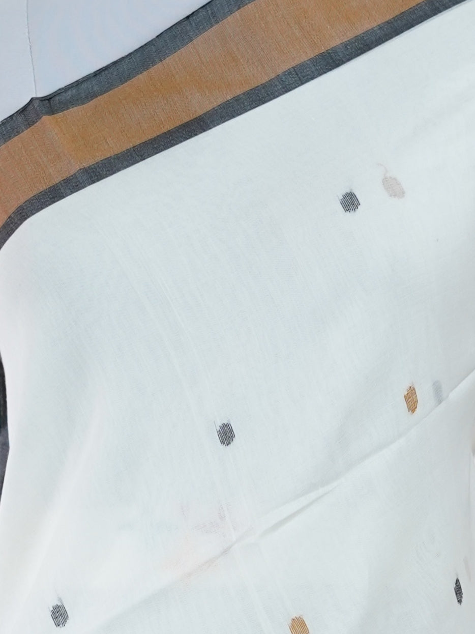 Cotton White 100% Pure Cotton - Manoranjitham Weaves - Handloom Store