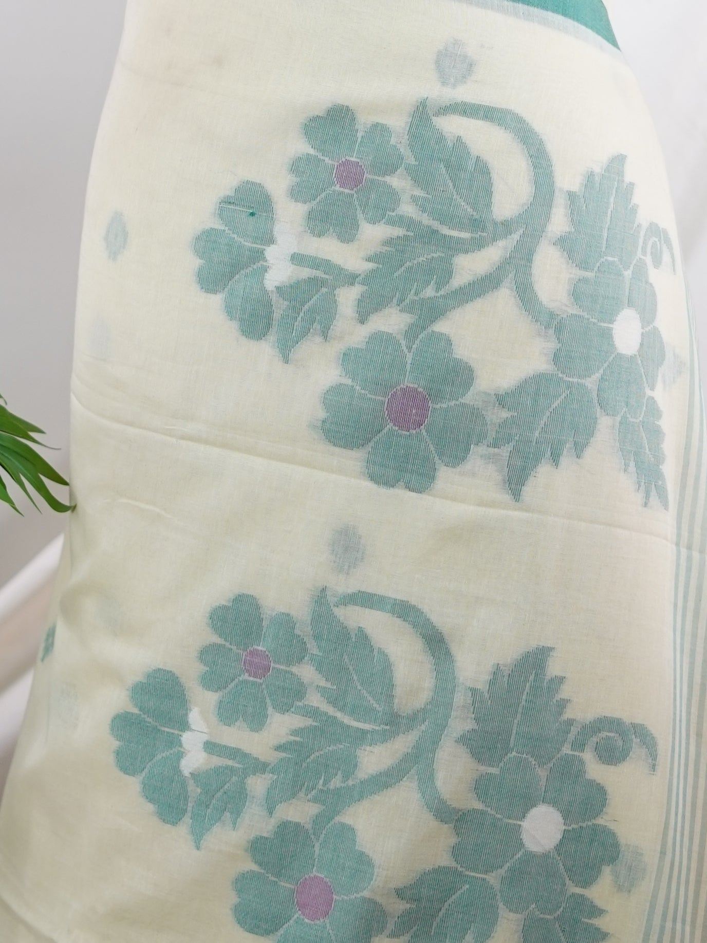 Cotton Cream 100% Pure Cotton - Manoranjitham Weaves - Handloom Store