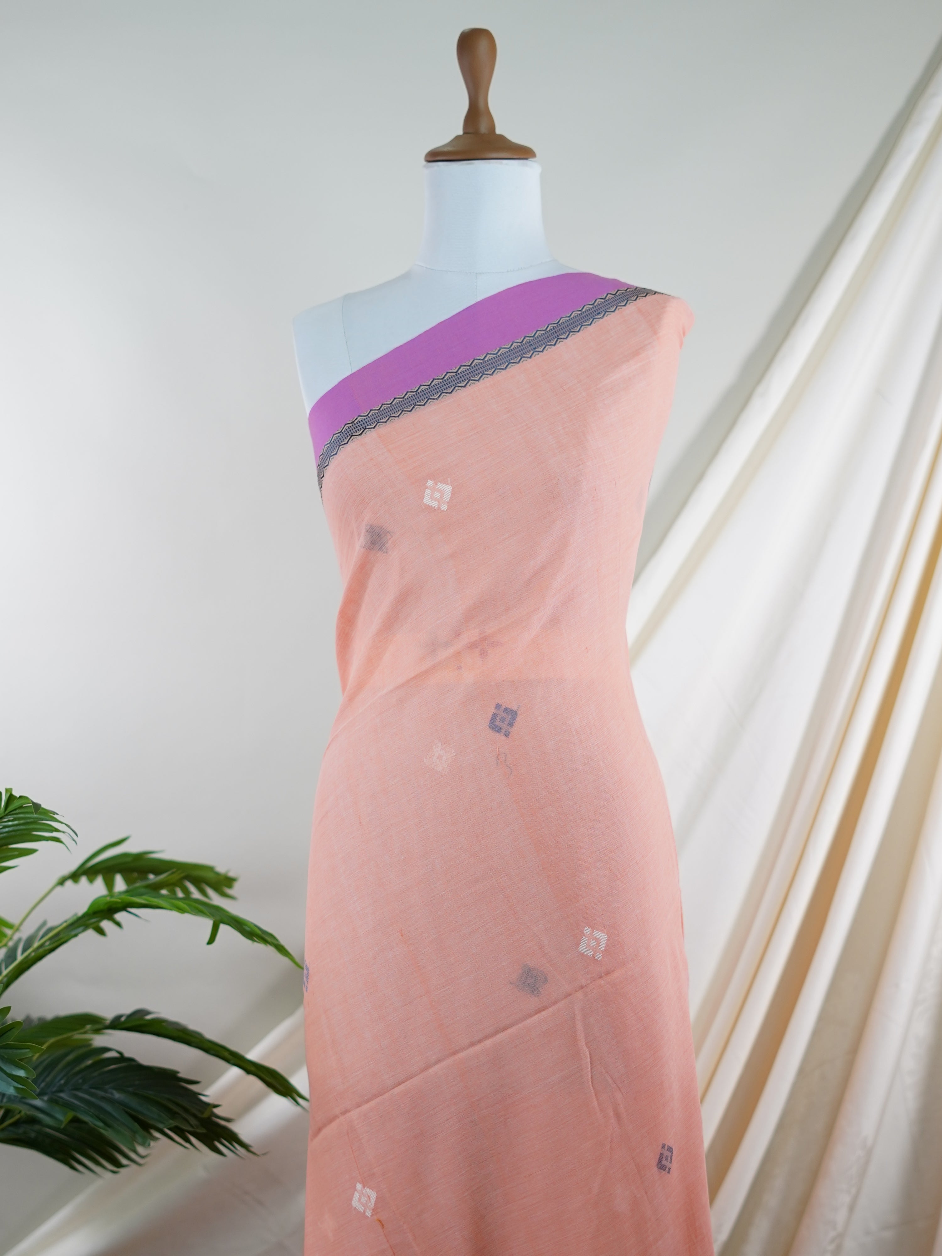 Cotton Pink 100% Pure Cotton - Manoranjitham Weaves - Handloom Store