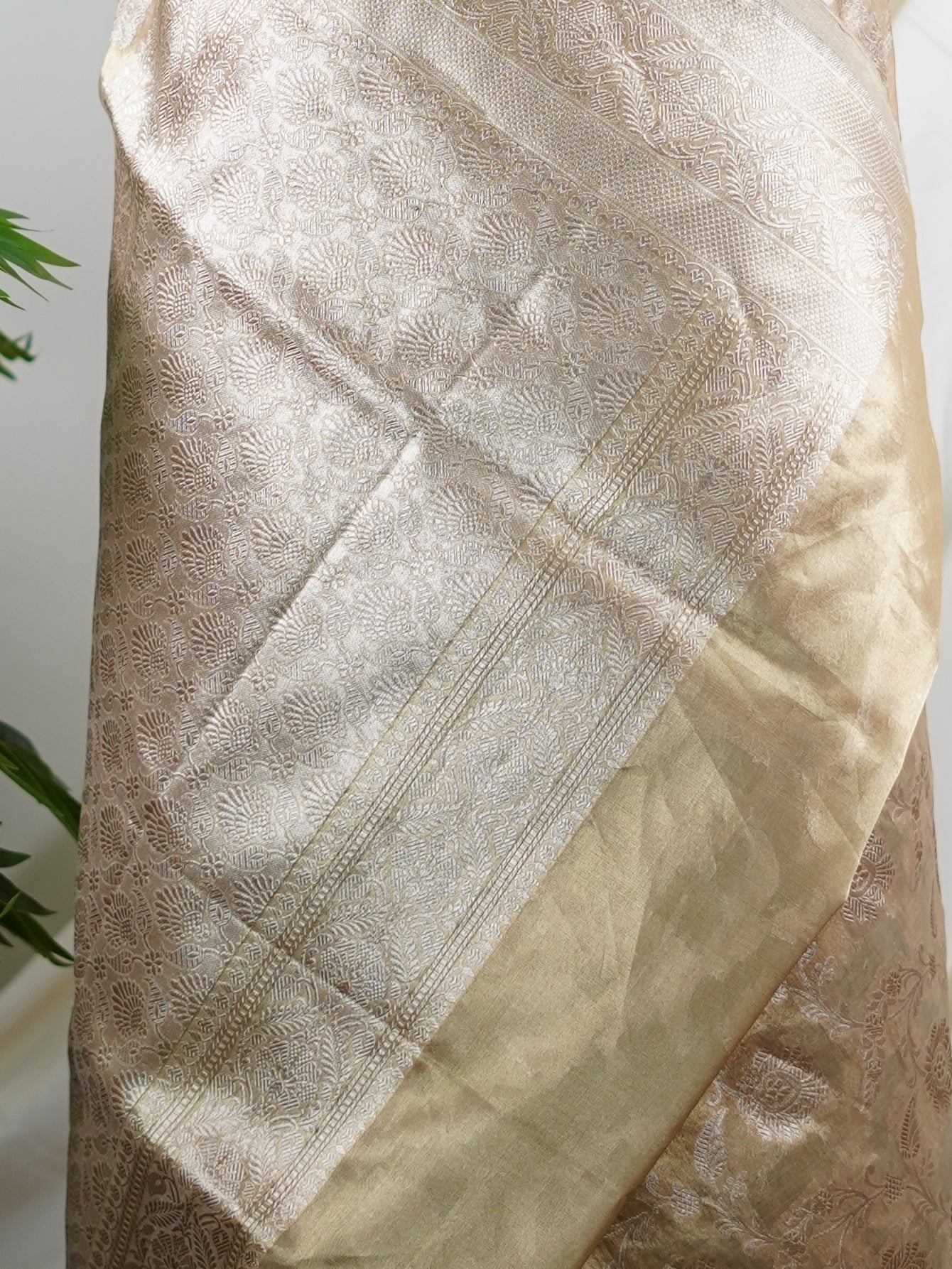 Katan Orange 100% Pure Tissue - Manoranjitham Weaves - Handloom Store